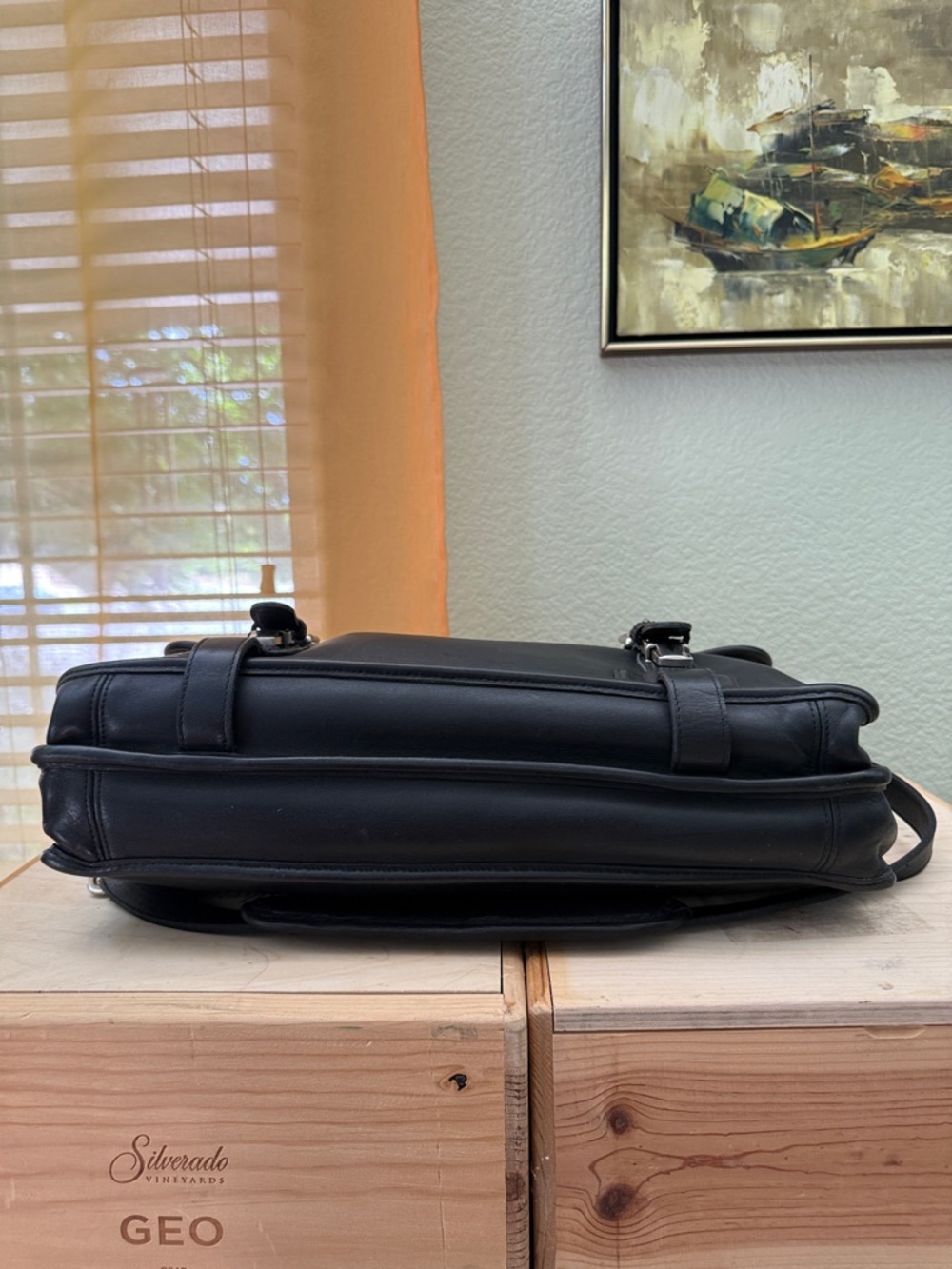 Coach Professional Madison vintage black leather briefcase-like new - Picture 5 of 10